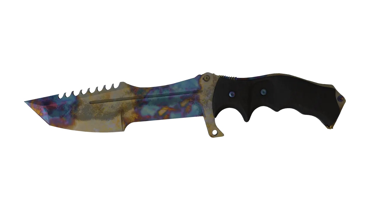 ★ Huntsman Knife | Case Hardened (Battle-Scarred) — Dust II light, front
