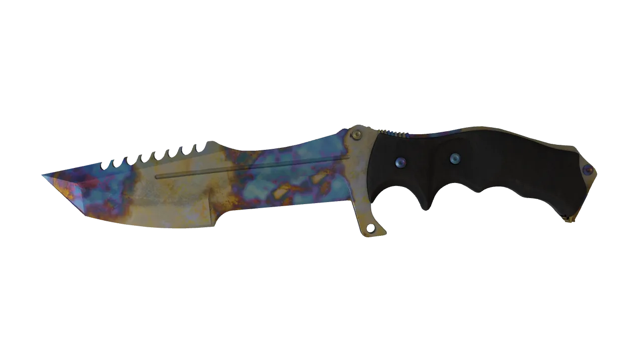 ★ Huntsman Knife | Case Hardened (Field-Tested) — Dust II light, front