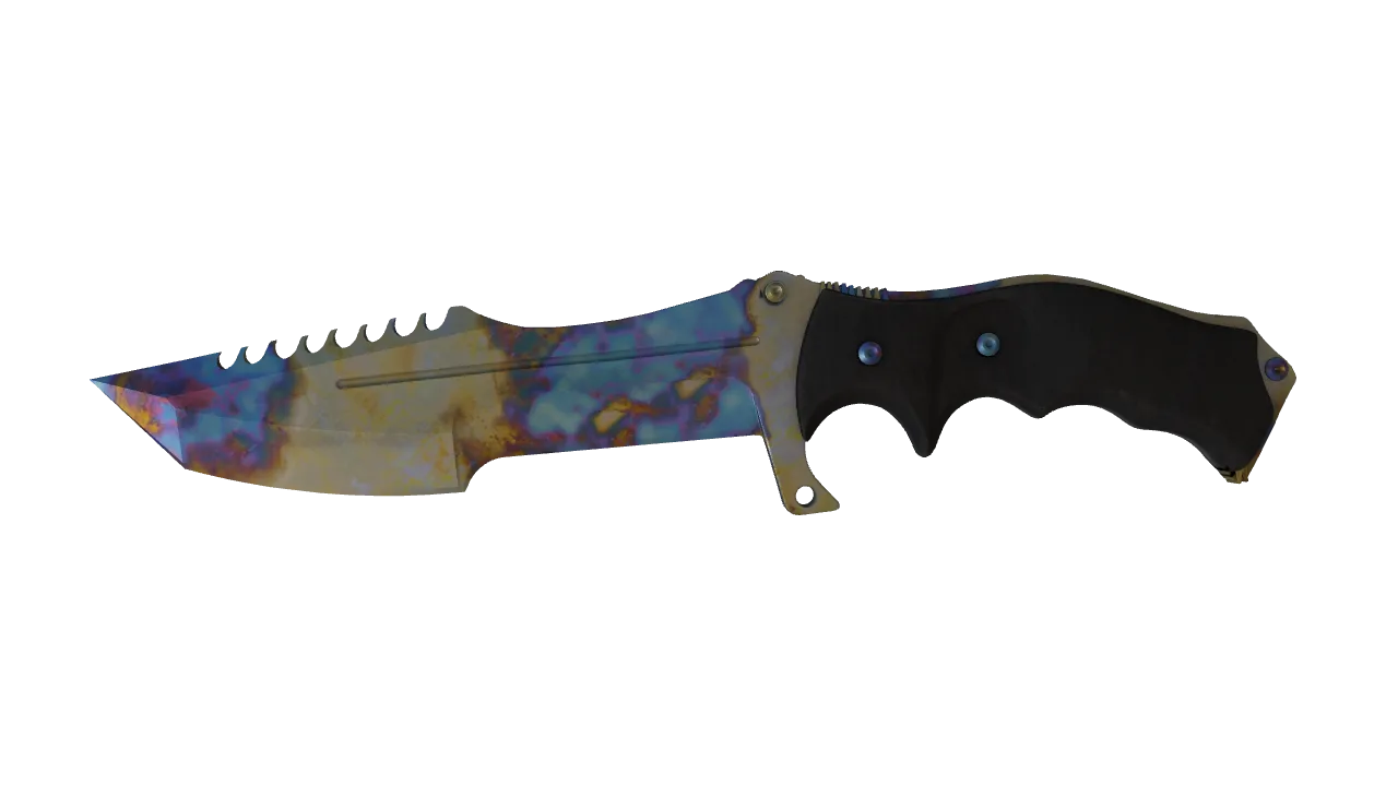 ★ Huntsman Knife | Case Hardened (Minimal Wear) — Dust II light, front