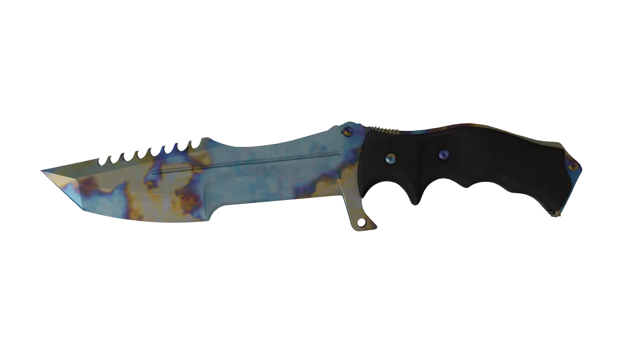 Huntsman Knife | Case Hardened seed #458, front