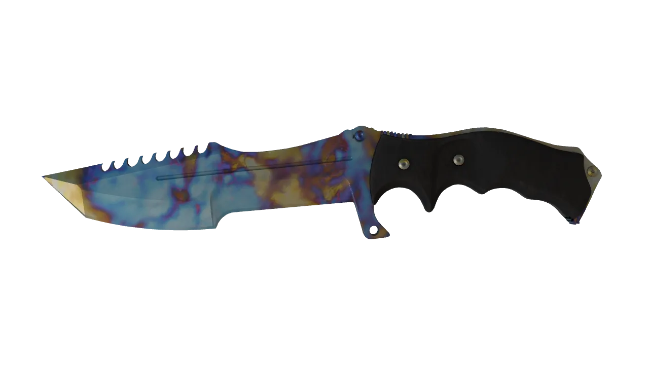 Huntsman Knife | Case Hardened seed #499, front