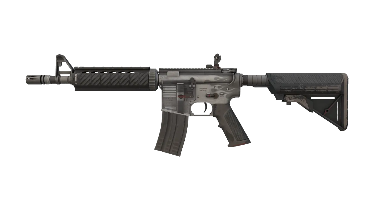 M4A4 | Magnesium (Battle-Scarred) — Dust II light, front