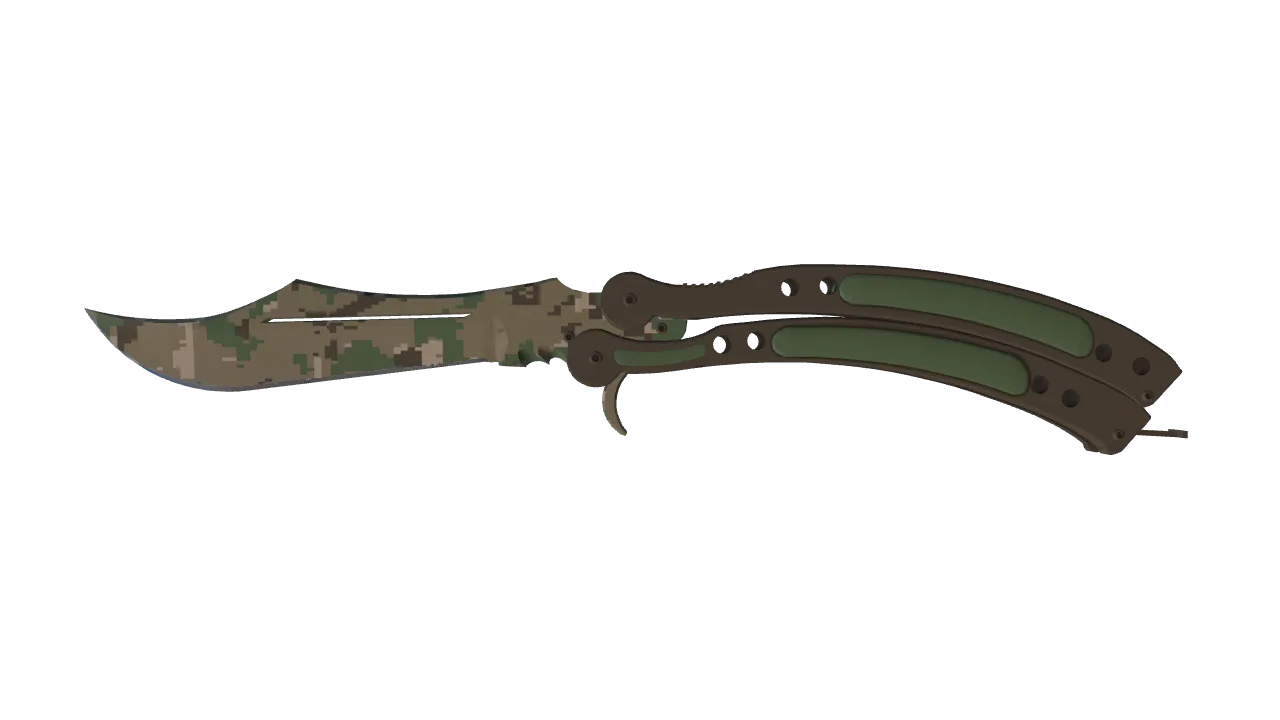 ★ Butterfly Knife | Forest DDPAT (Factory New) — Dust II light, front