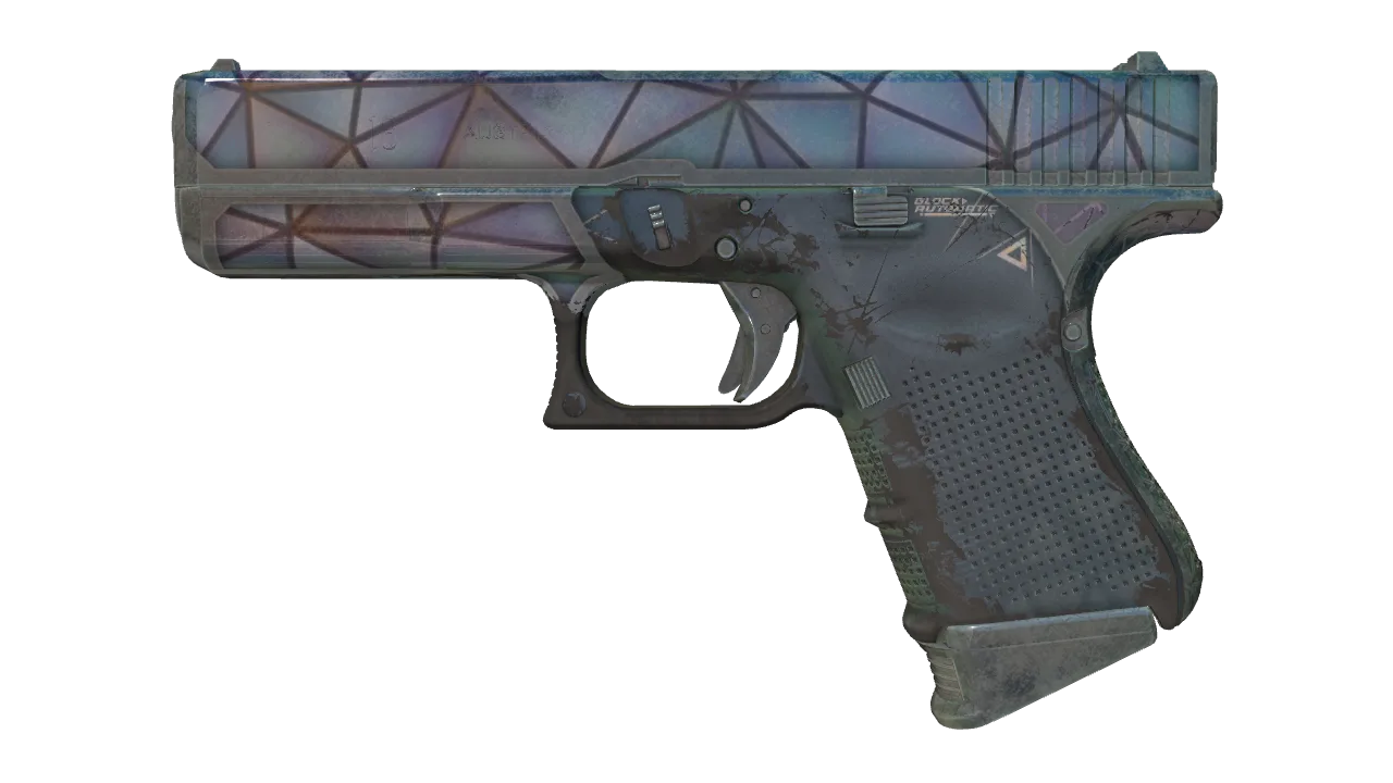 Souvenir Glock-18 | Mirror Mosaic (Well-Worn) — Dust II light, front
