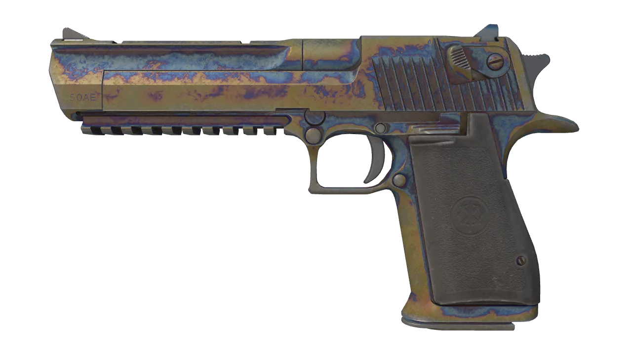 Desert Eagle | Heat Treated (Battle-Scarred) — Dust II light, front