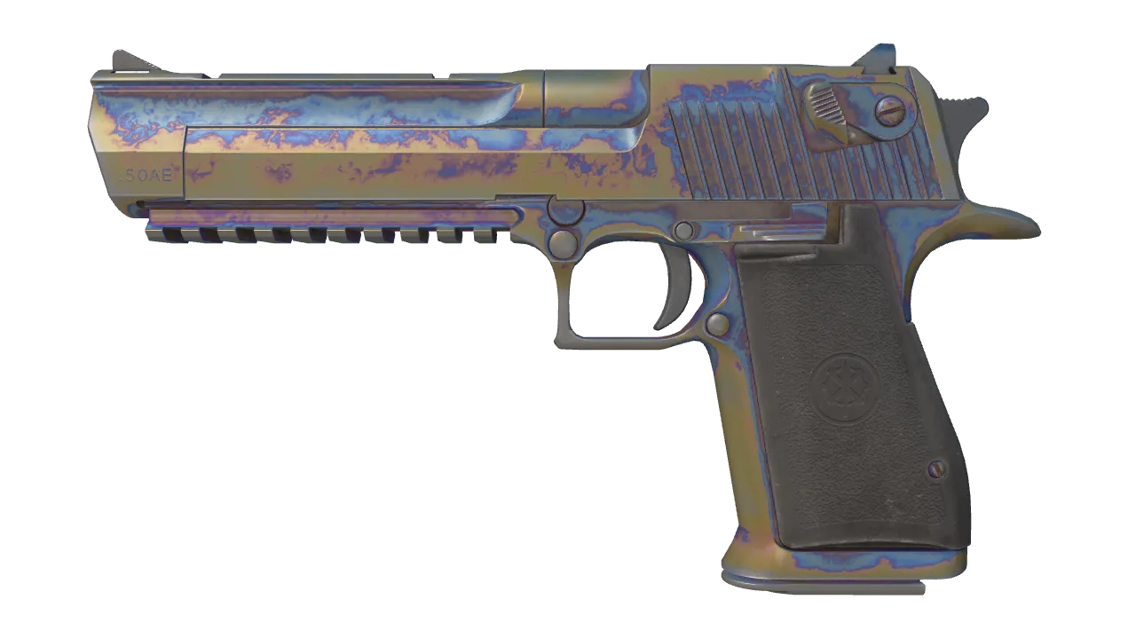 Desert Eagle | Heat Treated (Minimal Wear) — Dust II light, front