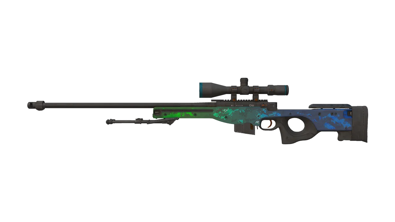 Souvenir AWP | Ice Coaled (Battle-Scarred) — Dust II light, front