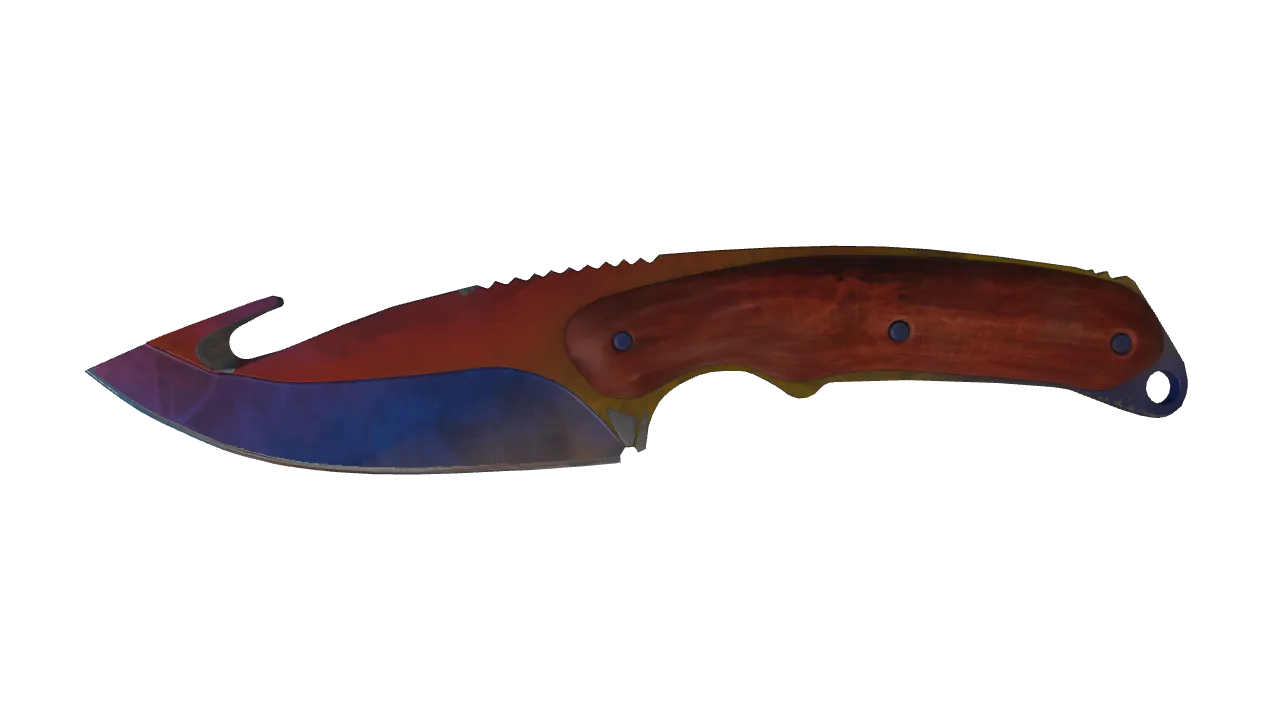 StatTrak™ ★ Gut Knife | Marble Fade (Minimal Wear) — Dust II light, front
