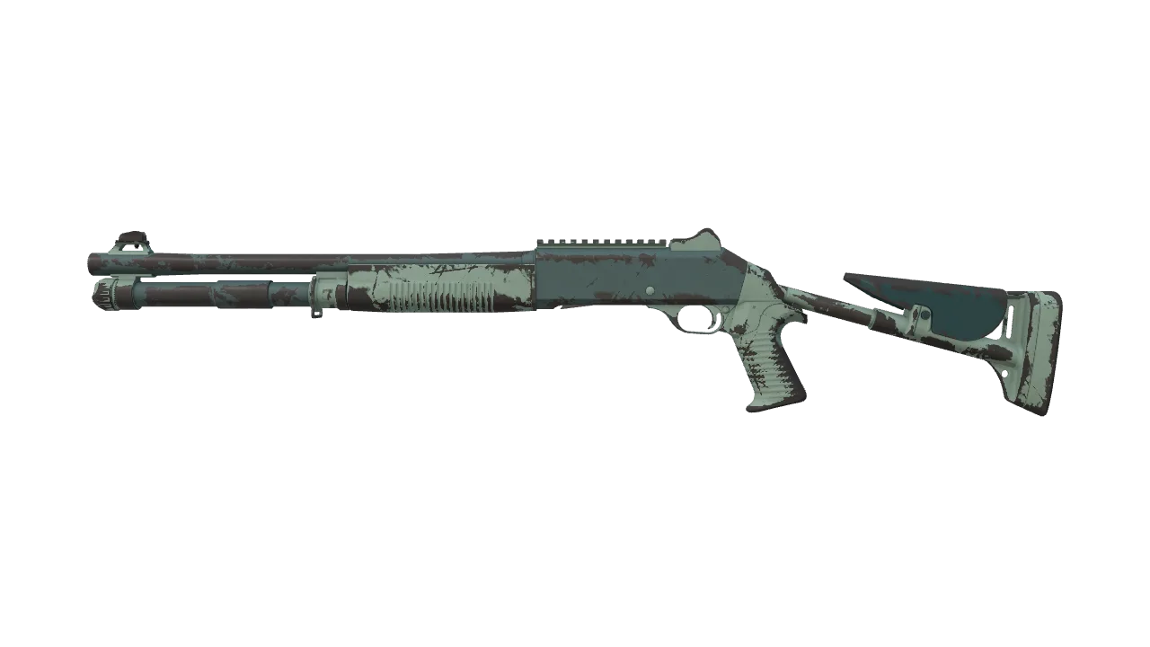 XM1014 | Blue Spruce (Well-Worn) — Dust II light, front