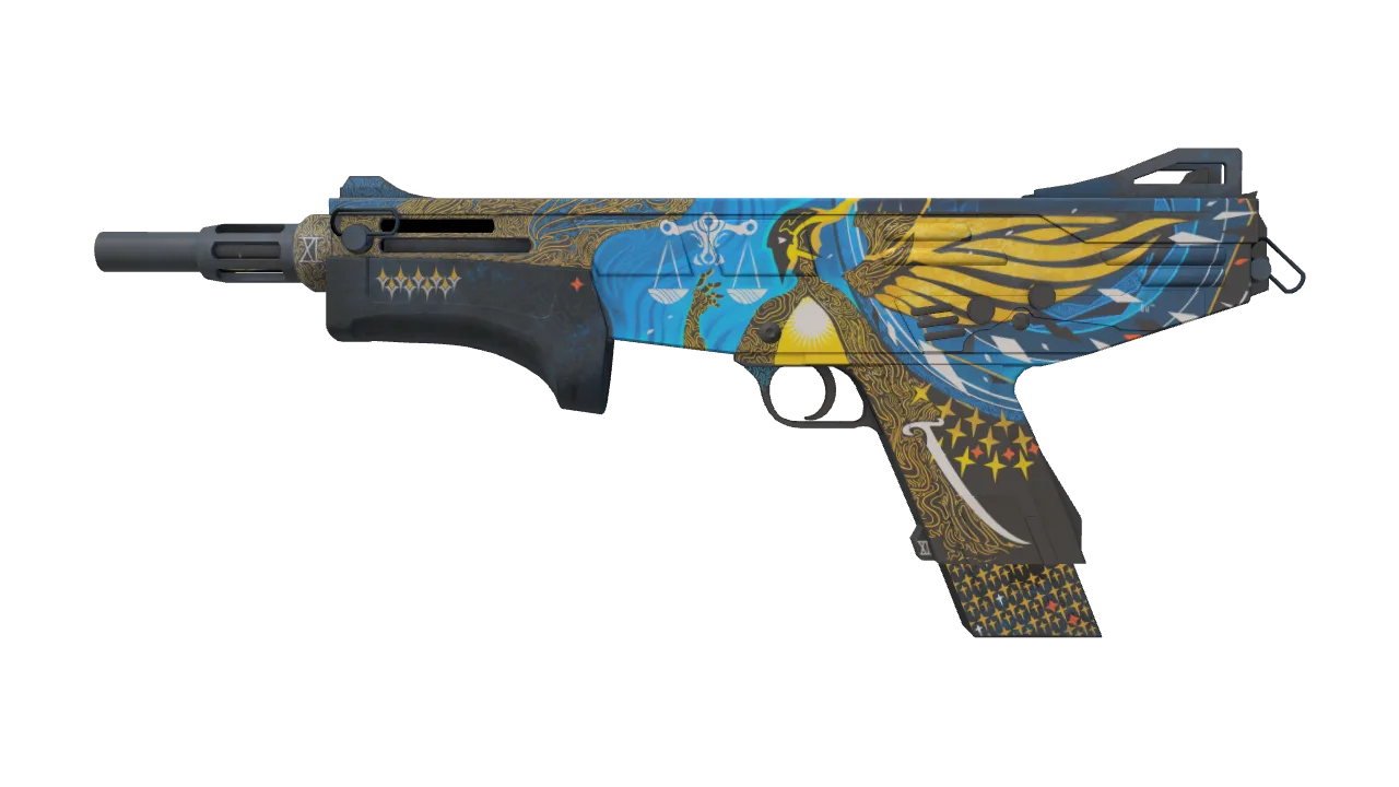 MAG-7 | Justice (Factory New) — Dust II light, front