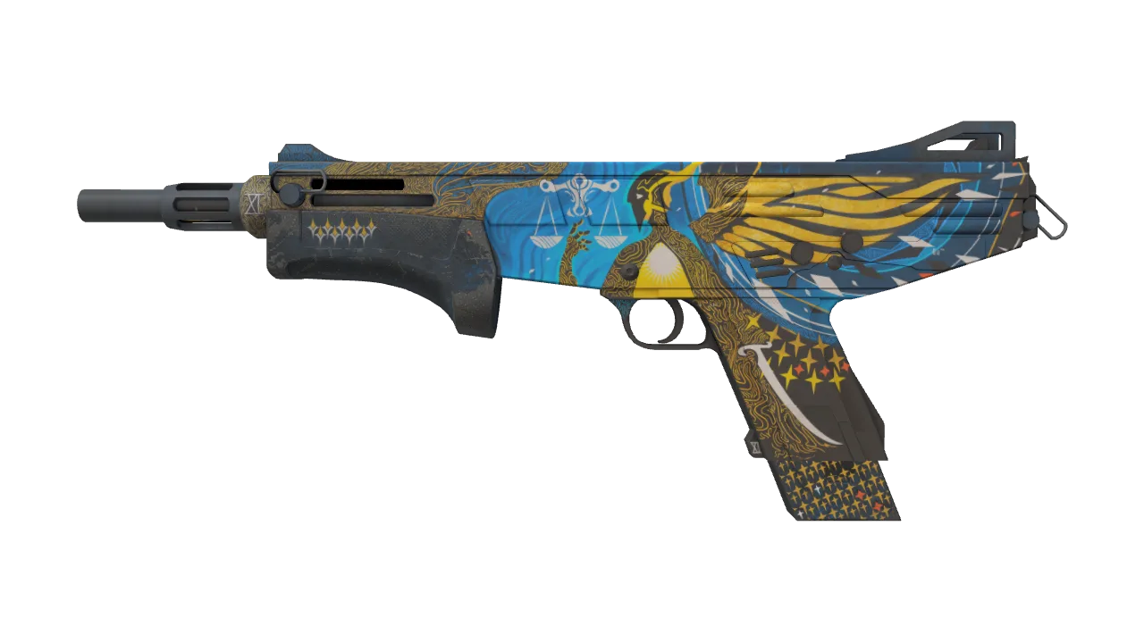 MAG-7 | Justice (Field-Tested) — Dust II light, front