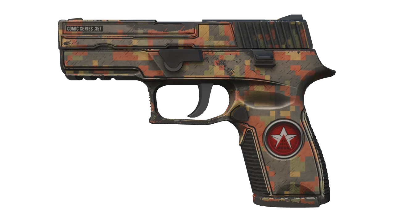 Souvenir P250 | Red Rock (Battle-Scarred) — Dust II light, front