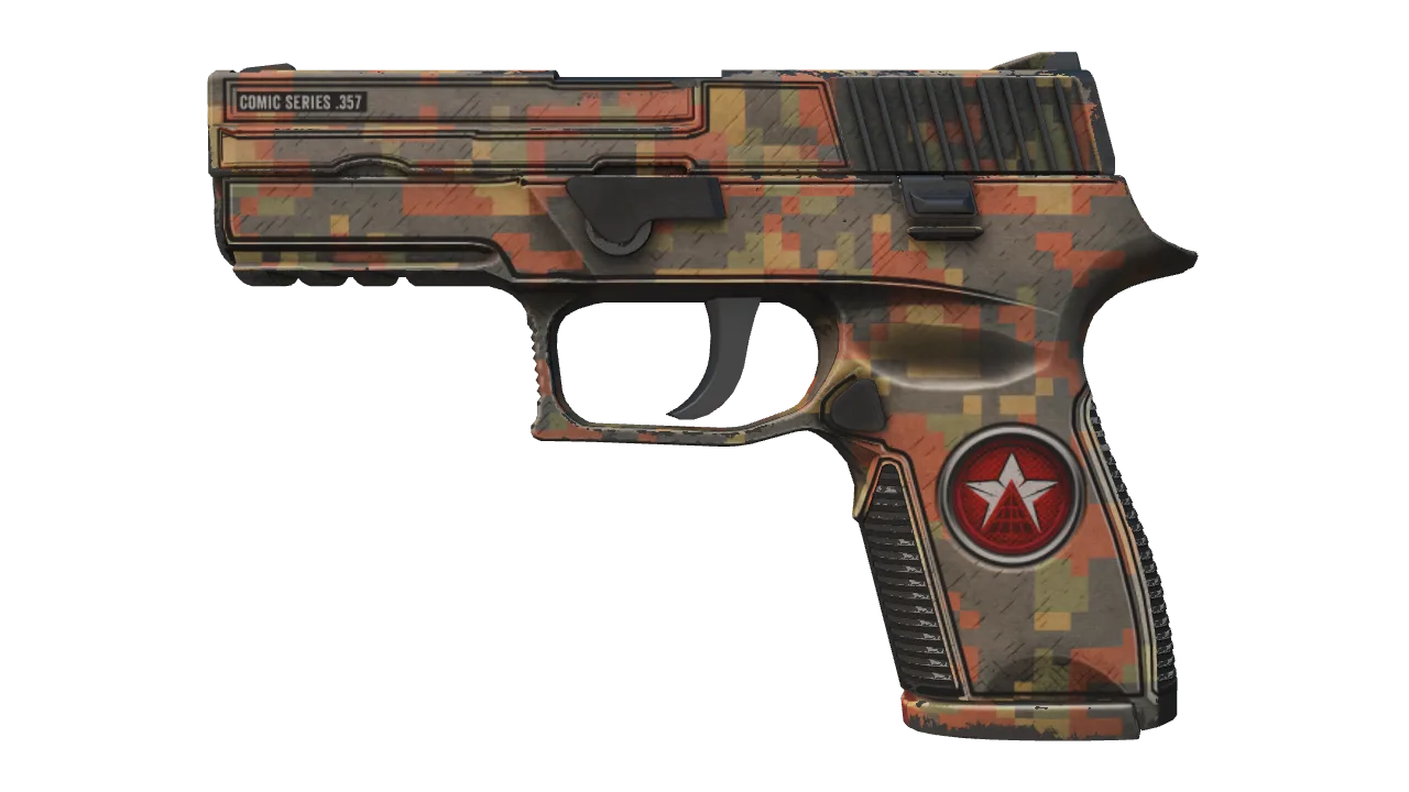 P250 | Red Rock (Well-Worn) — Dust II light, front