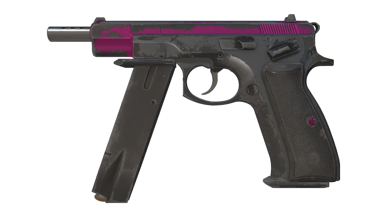 StatTrak™ CZ75-Auto | The Fuschia Is Now (Well-Worn) — Dust II light, front
