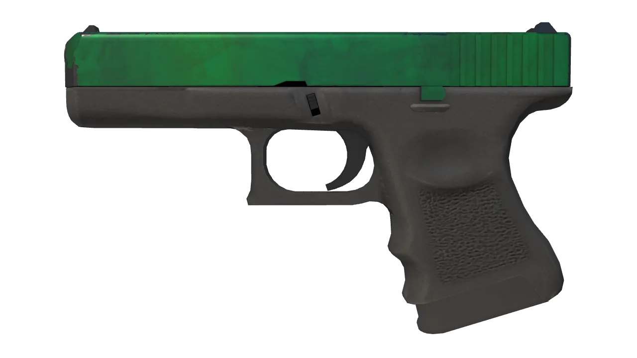 Glock-18 | Gamma Doppler (Emerald) (Field-Tested) — Dust II light, front