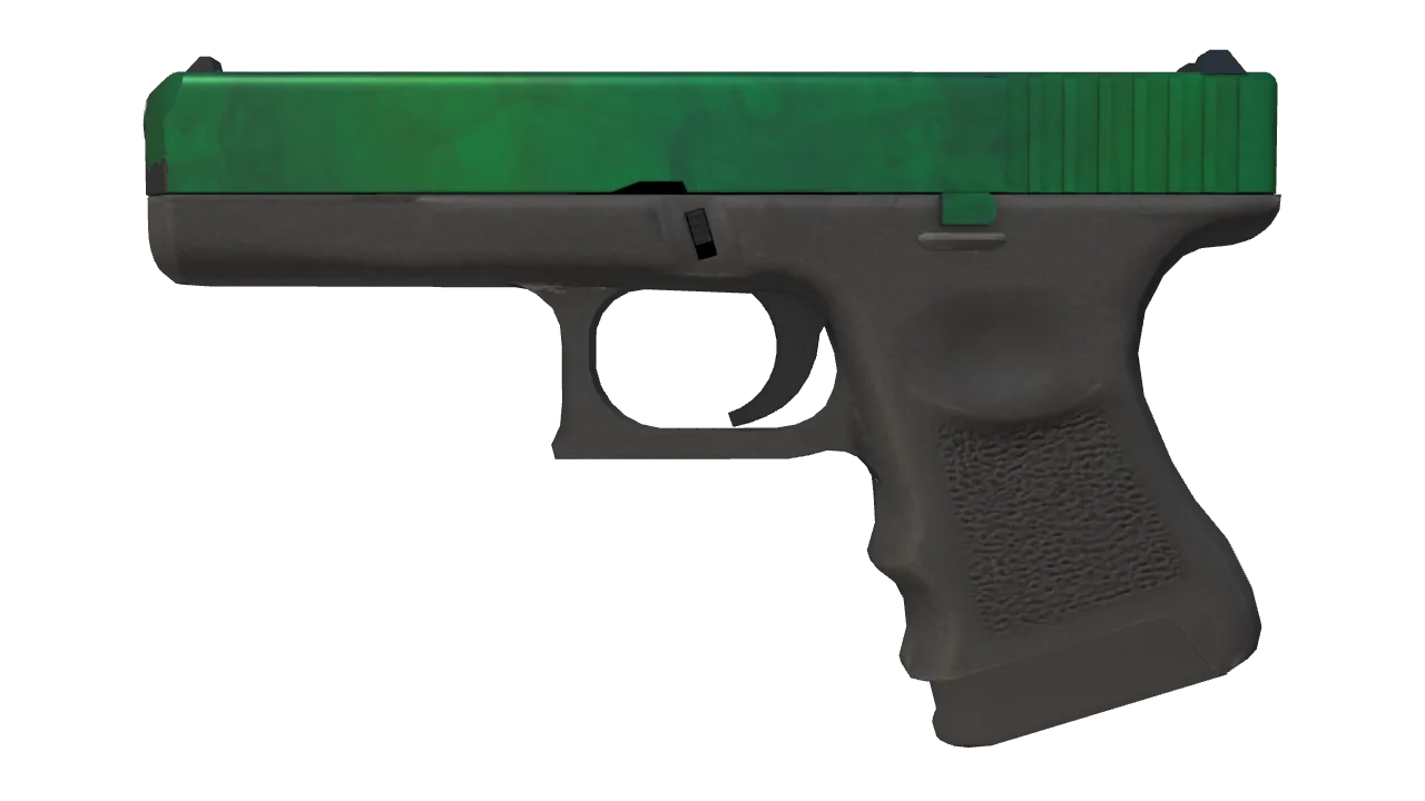 Souvenir Glock-18 | Gamma Doppler (Emerald) (Minimal Wear) — Dust II light, front