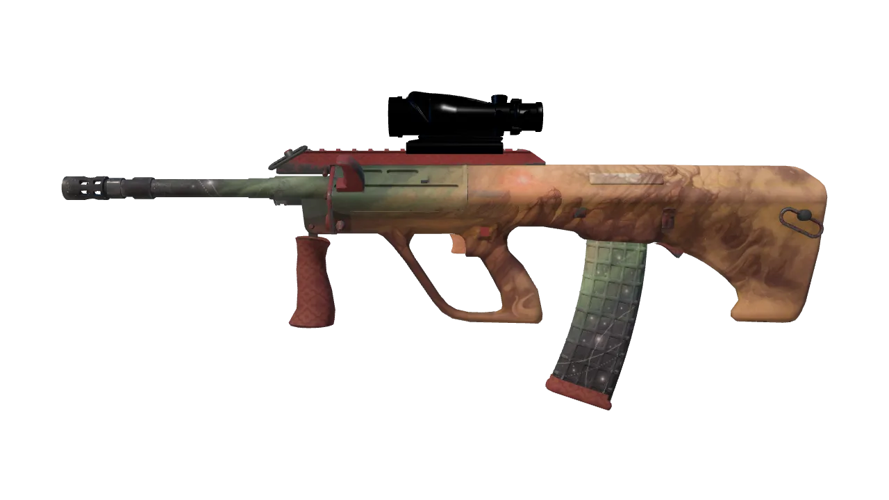 AUG | Sand Storm (Battle-Scarred) — Dust II light, front