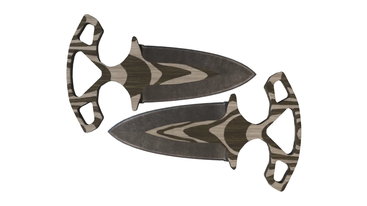 ★ Shadow Daggers | Black Laminate (Field-Tested) — Dust II light, front