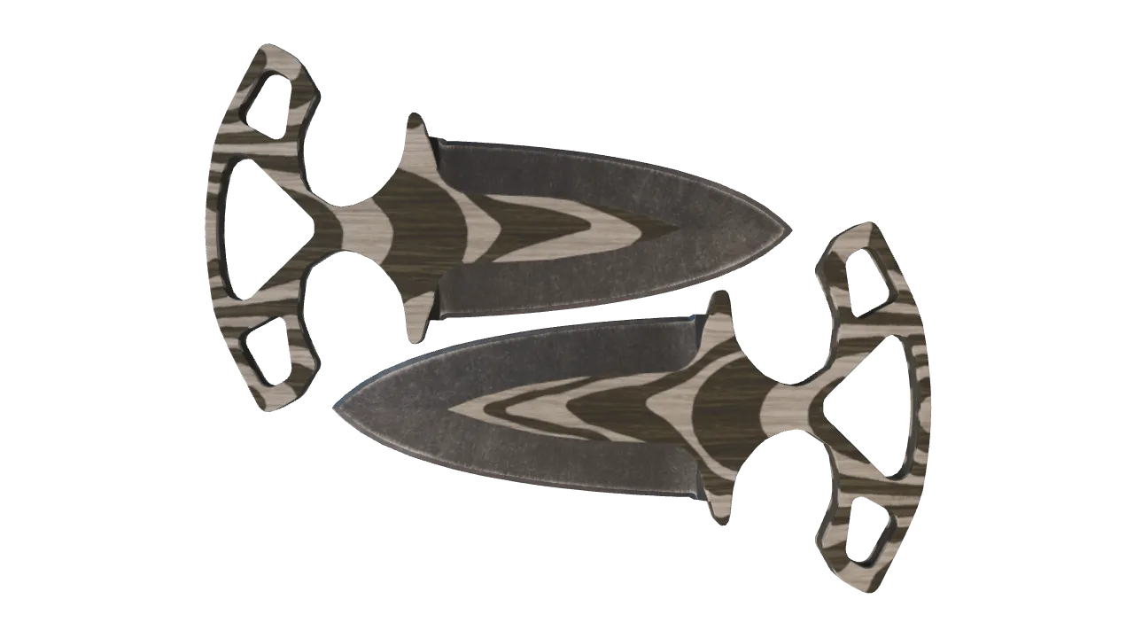 ★ Shadow Daggers | Black Laminate (Minimal Wear) — Dust II light, front