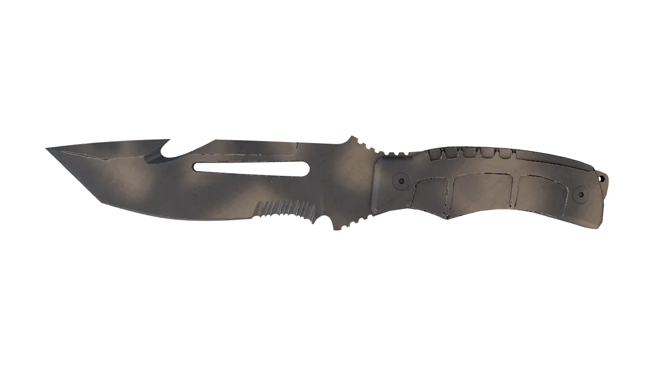 ★ Survival Knife | Scorched (Well-Worn) — Dust II light, front