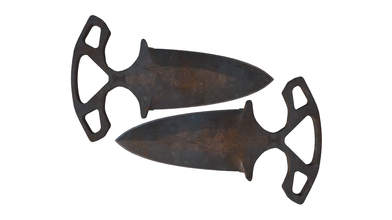 ★ Shadow Daggers | Rust Coat (Well-Worn) — Dust II light, front
