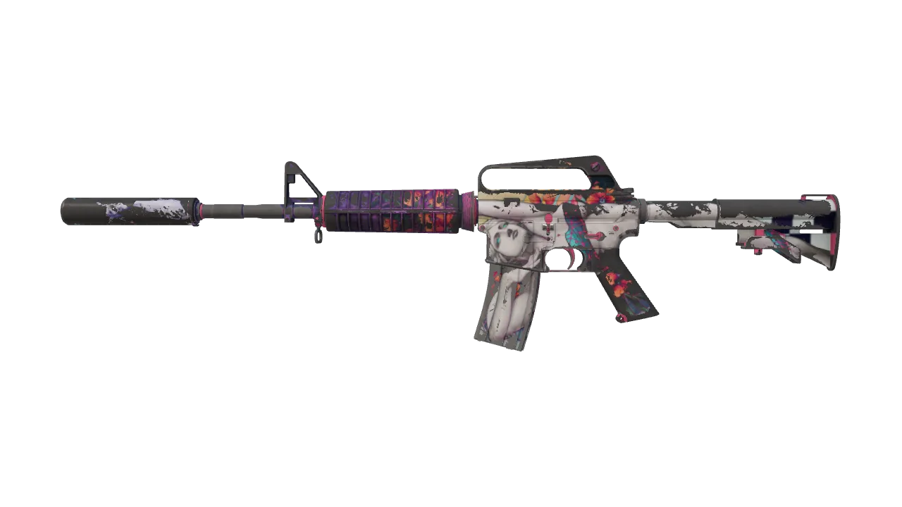 StatTrak™ M4A1-S | Vaporwave (Battle-Scarred) — Dust II light, front