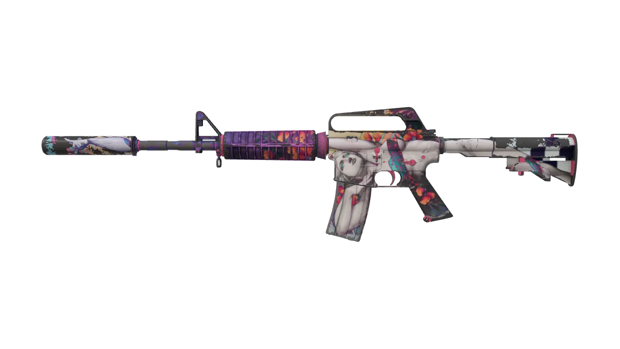 M4A1-S | Vaporwave (Well-Worn) — Dust II light, front