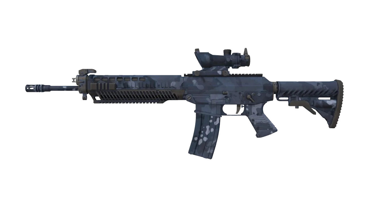 Souvenir SG 553 | Night Camo (Battle-Scarred) — Dust II light, front