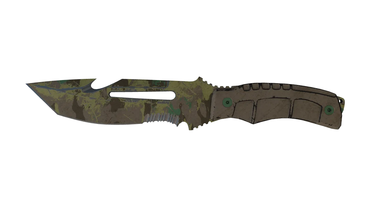★ Survival Knife | Boreal Forest (Battle-Scarred) — Dust II light, front