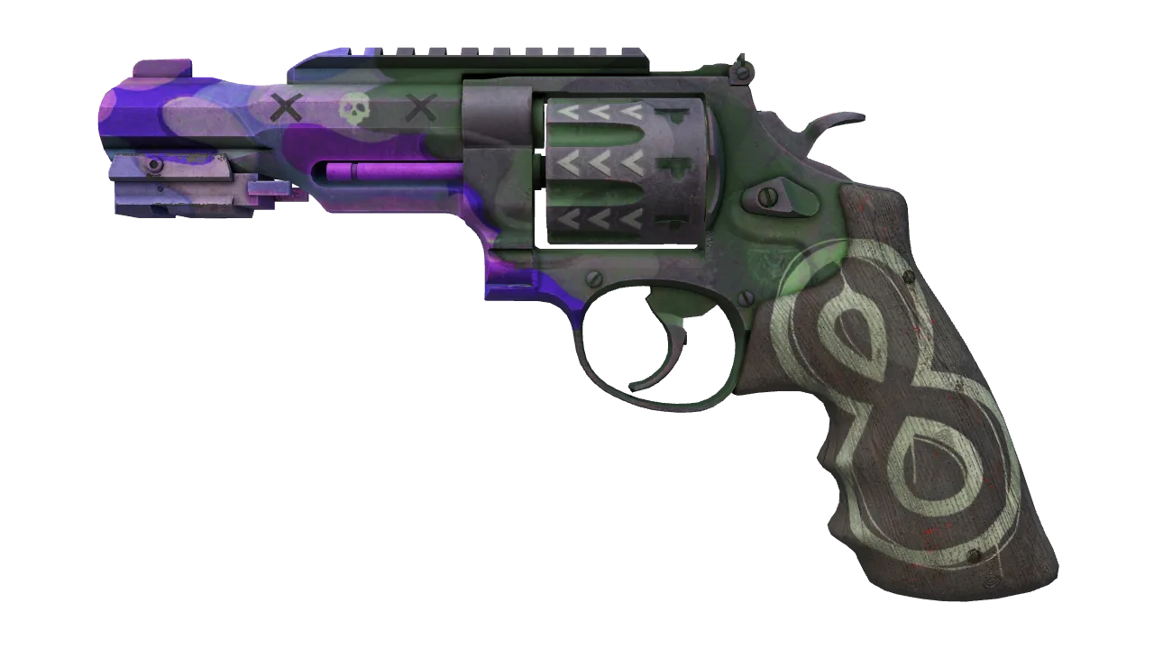 StatTrak™ R8 Revolver | Crazy 8 (Battle-Scarred) — Dust II light, front