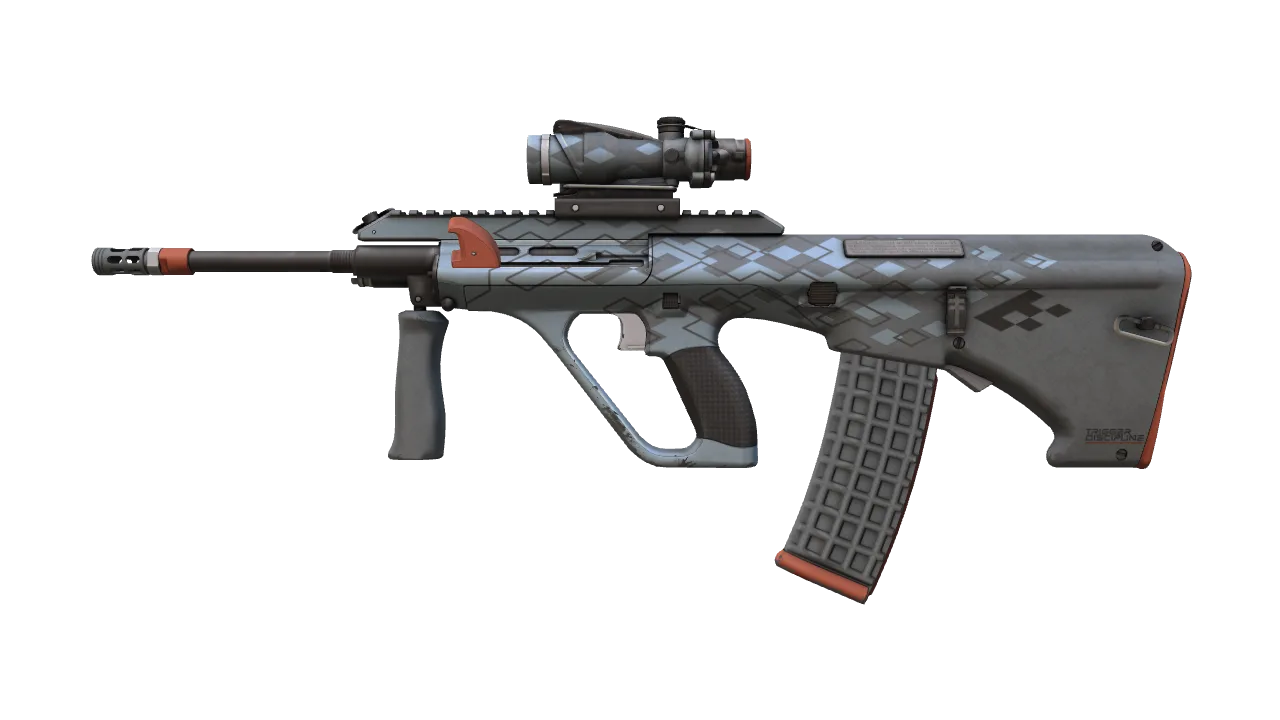 Souvenir AUG | Trigger Discipline (Field-Tested) — Dust II light, front
