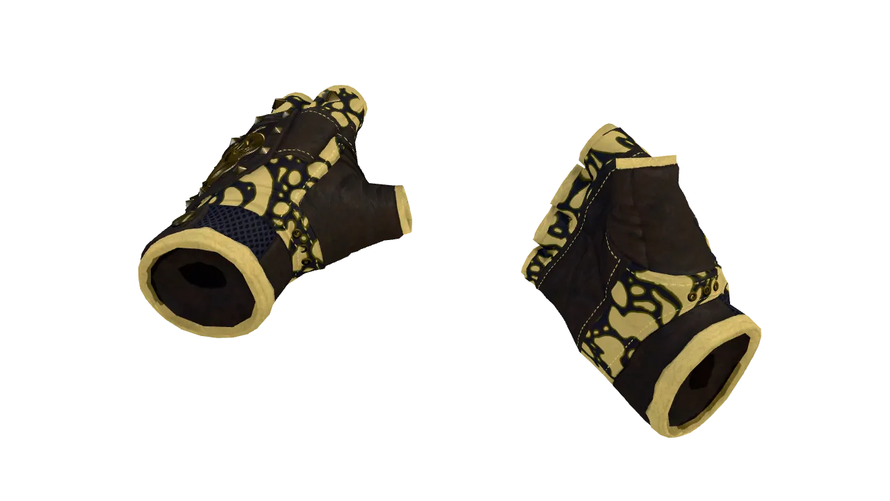 ★ Broken Fang Gloves | Yellow-banded (Factory New) — Dust II light, front