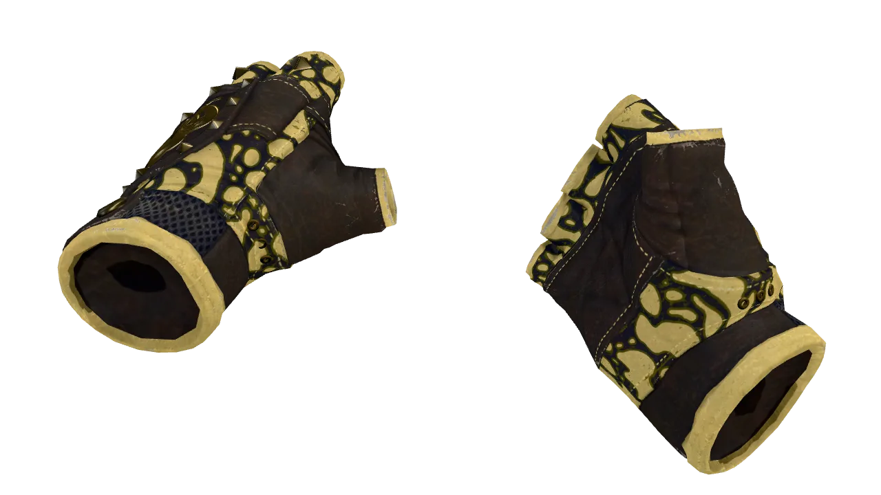 ★ Broken Fang Gloves | Yellow-banded (Field-Tested) — Dust II light, front
