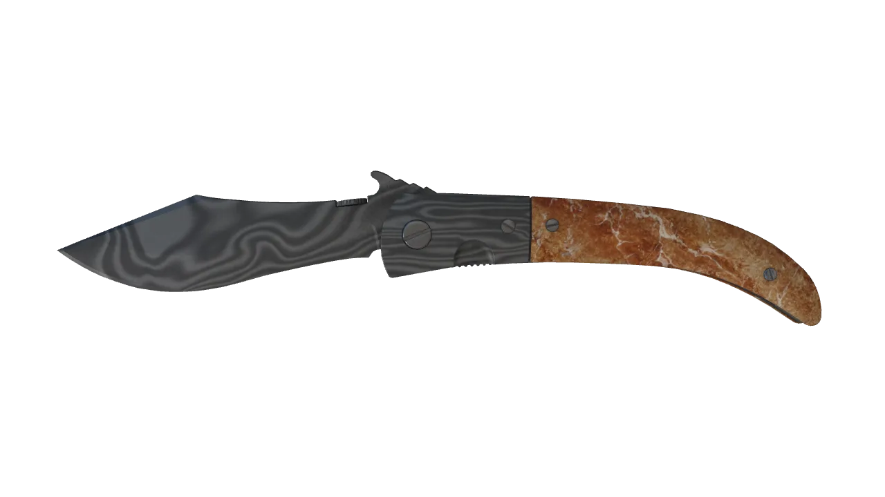 ★ Navaja Knife | Damascus Steel (Battle-Scarred) — Dust II light, front
