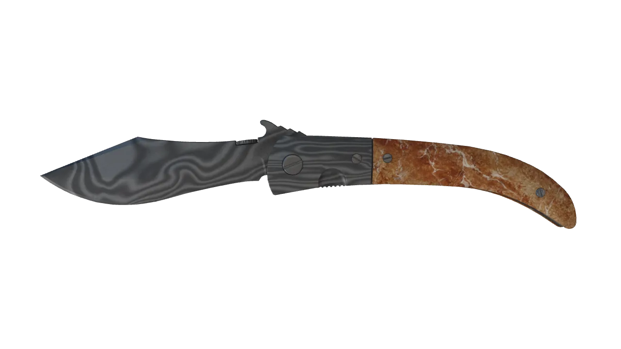 ★ Navaja Knife | Damascus Steel (Well-Worn) — Dust II light, front
