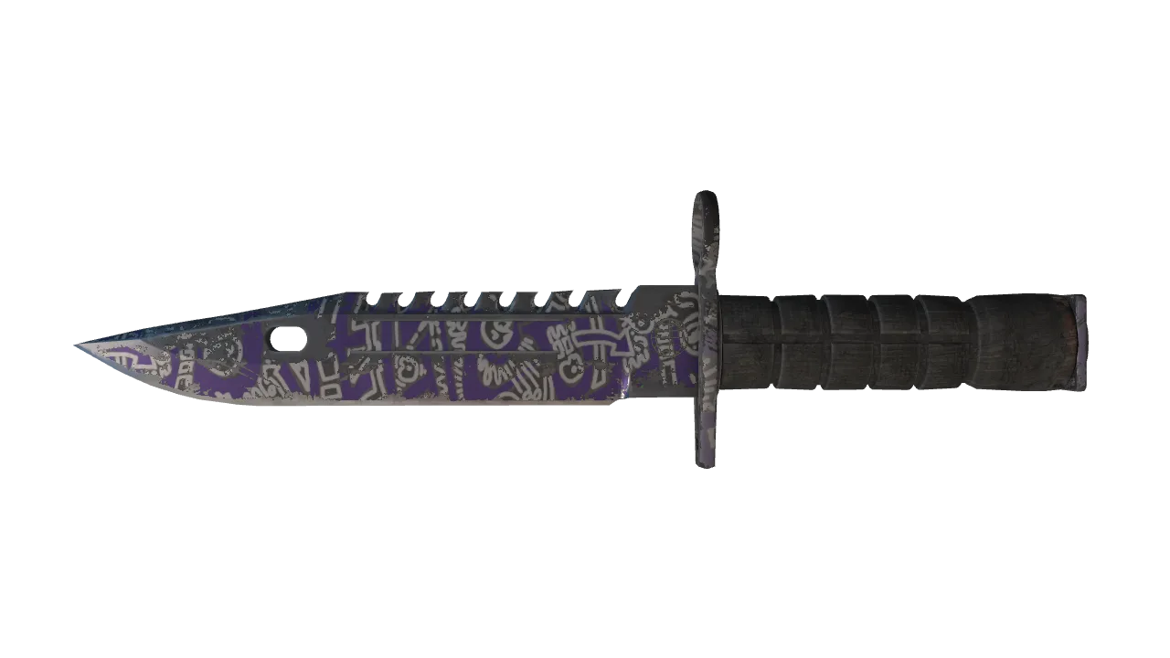 ★ M9 Bayonet | Freehand (Well-Worn) — Dust II light, front