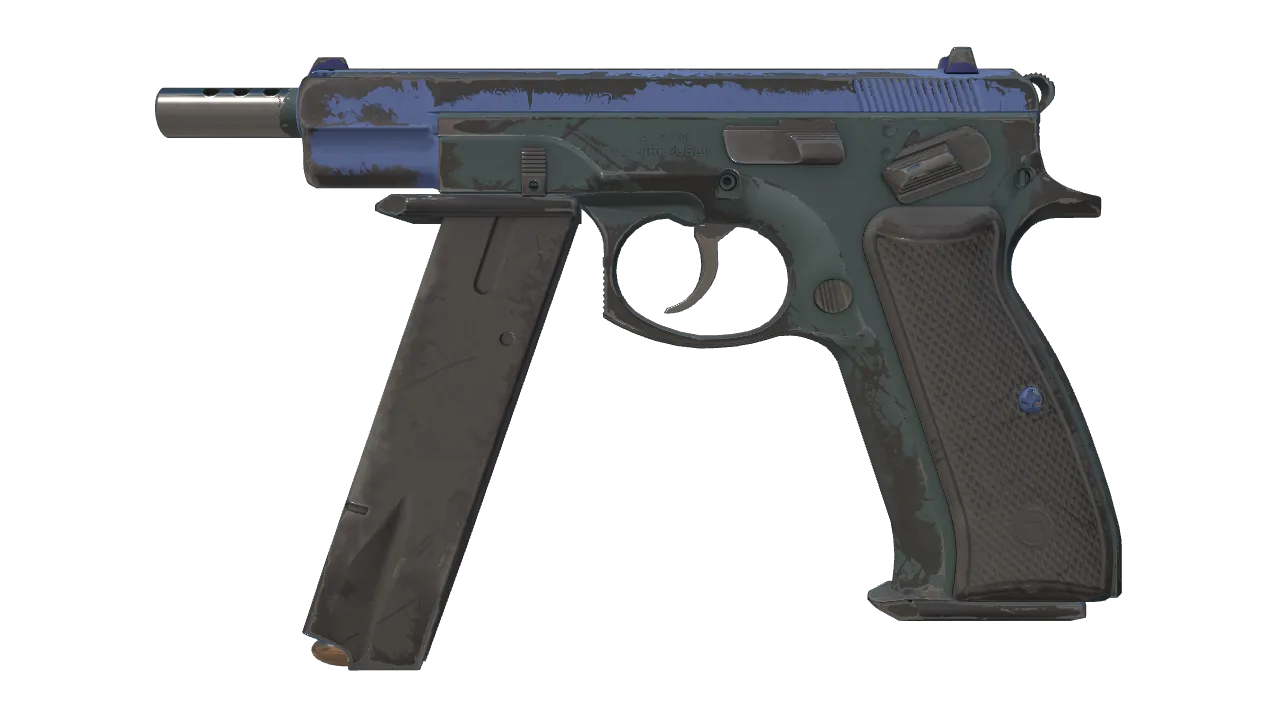 Souvenir CZ75-Auto | Indigo (Well-Worn) — Dust II light, front