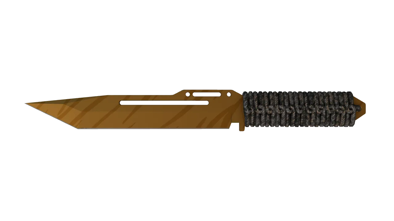★ Paracord Knife | Tiger Tooth (Minimal Wear) — Dust II light, front