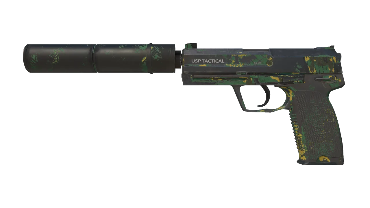 USP-S | Overgrowth (Battle-Scarred) — Dust II light, front