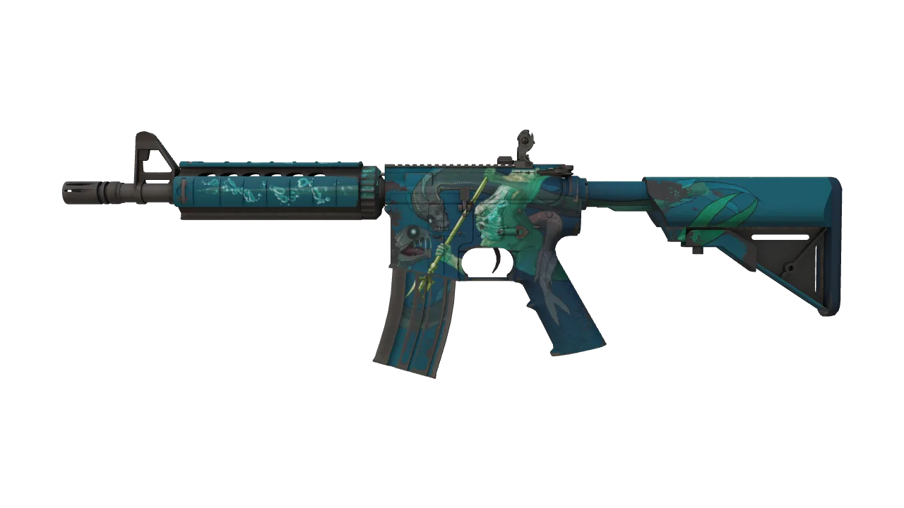 Souvenir M4A4 | Poseidon (Minimal Wear) — Dust II light, front