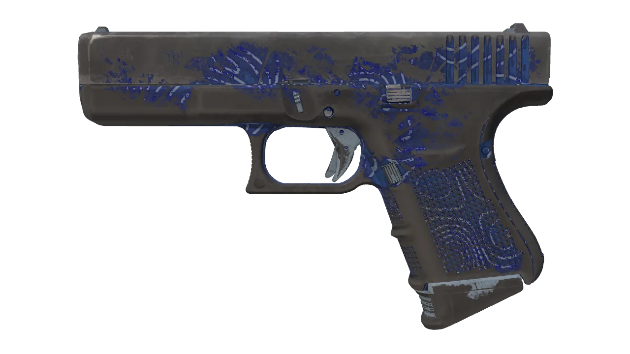 Glock-18 | Ocean Topo (Battle-Scarred) — Dust II light, front