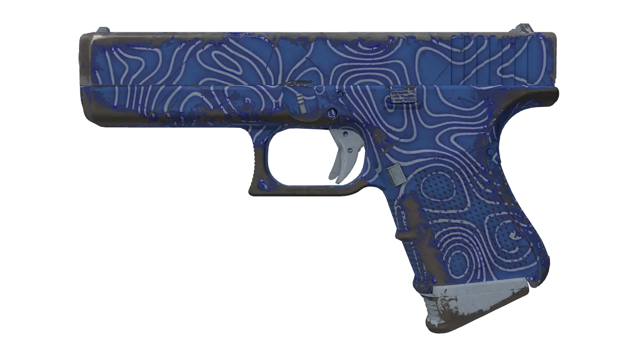 Glock-18 | Ocean Topo (Field-Tested) — Dust II light, front