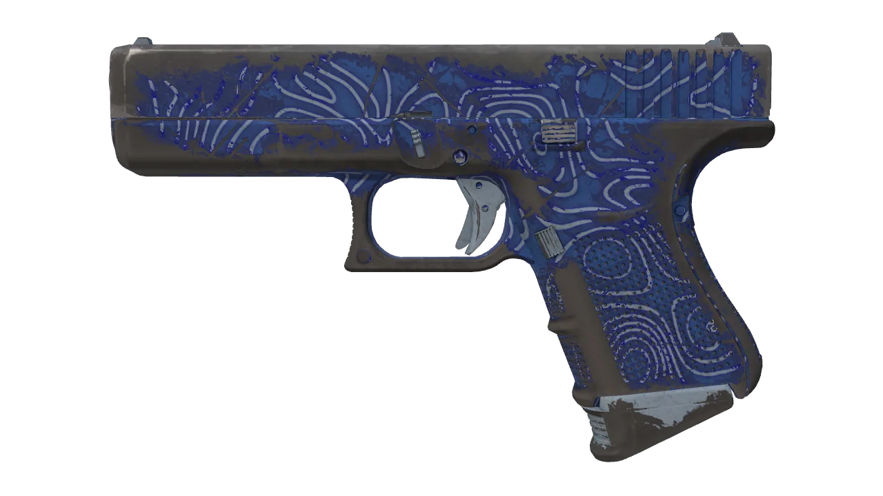 Glock-18 | Ocean Topo (Well-Worn) — Dust II light, front
