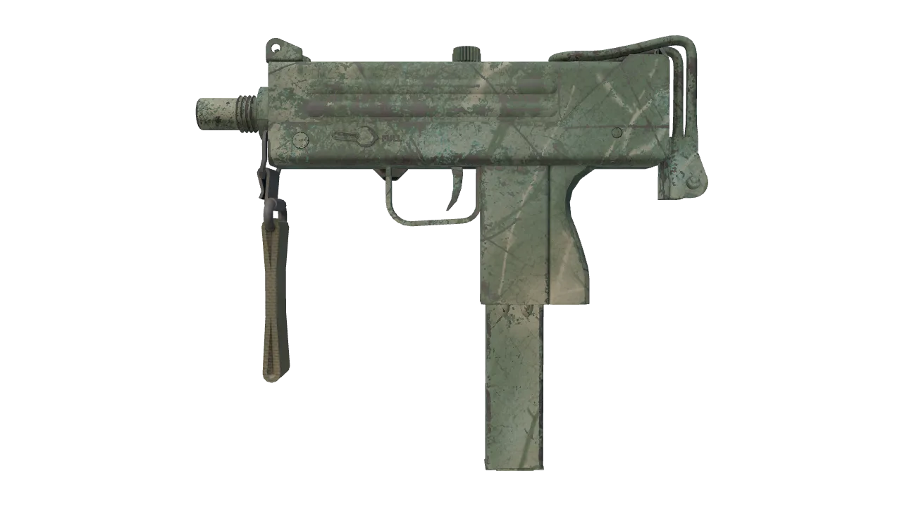 Souvenir MAC-10 | Surfwood (Battle-Scarred) — Dust II light, front