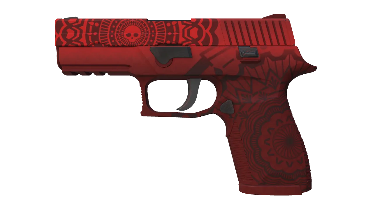 StatTrak™ P250 | Muertos (Well-Worn) — Dust II light, front