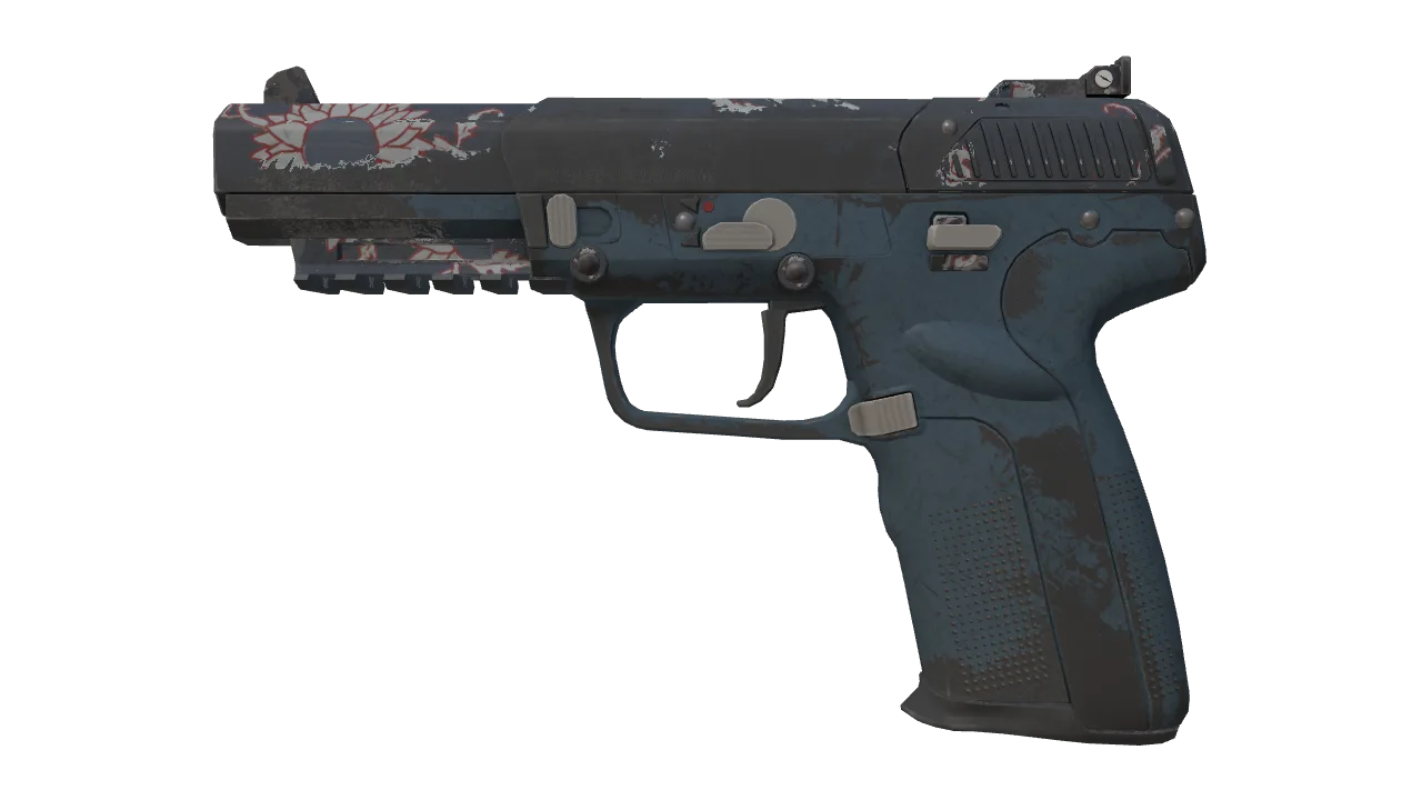 StatTrak™ Five-SeveN | Nightshade (Well-Worn) — Dust II light, front