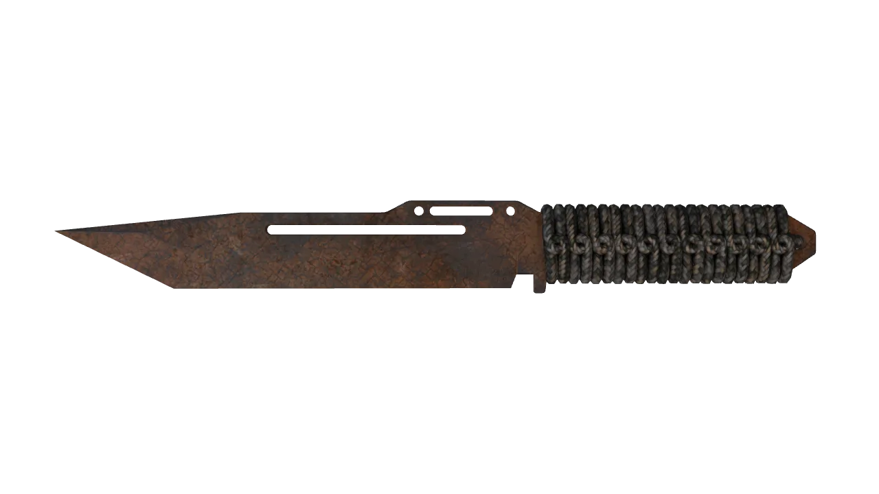 ★ Paracord Knife | Rust Coat (Battle-Scarred) — Dust II light, front