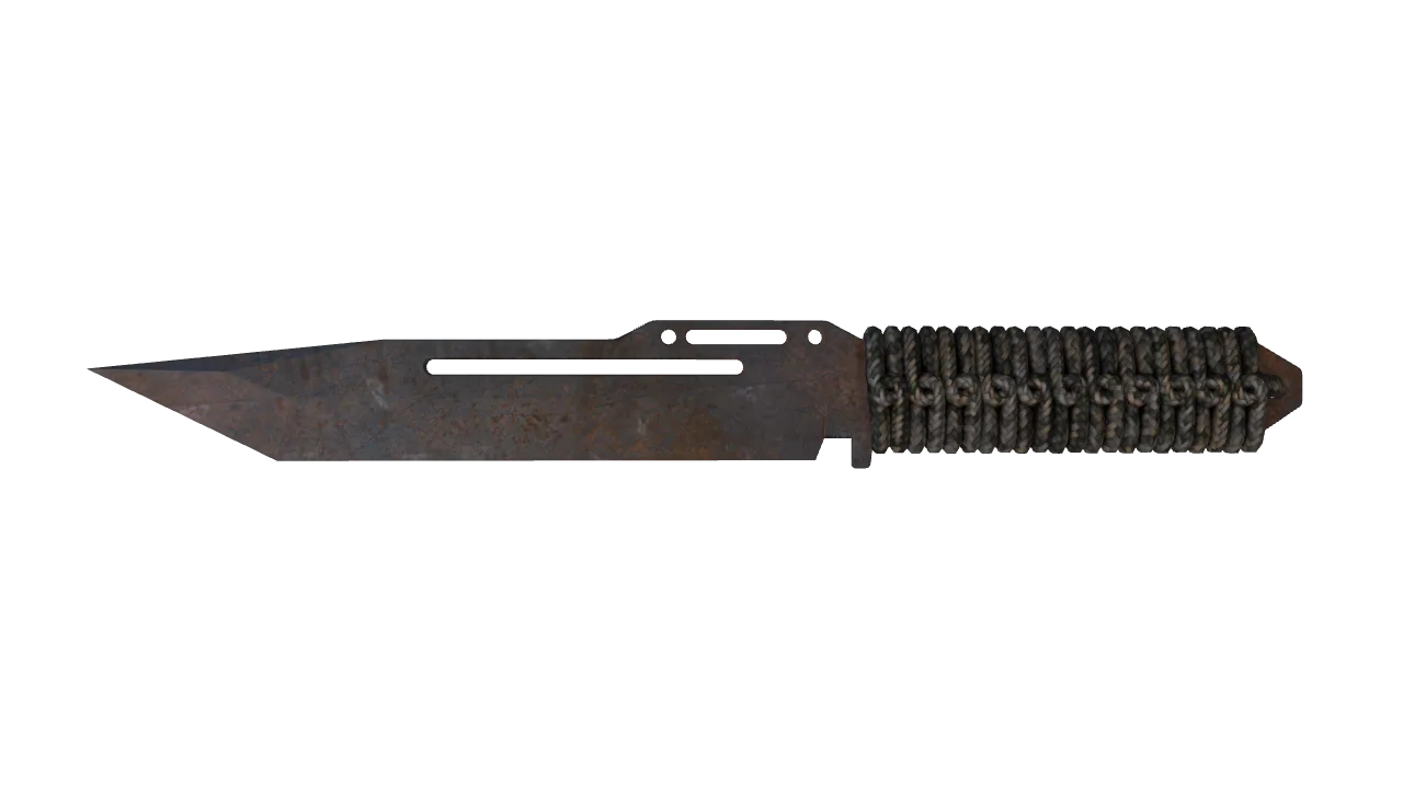 ★ Paracord Knife | Rust Coat (Well-Worn) — Dust II light, front