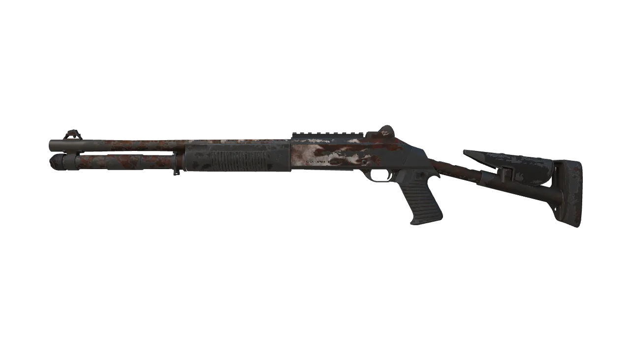 XM1014 | Oxide Blaze (Battle-Scarred) — Dust II light, front