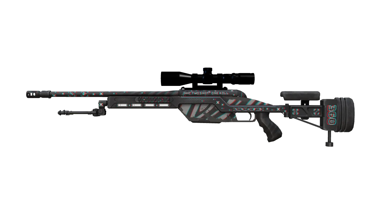 SSG 08 | Parallax (Well-Worn) — Dust II light, front